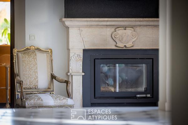 Bâtisse en pierre avec piscine et atelier d’artiste proche Besançon