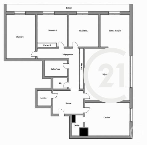 Appartement F5 à vendre  5 pièces - 95 m 2   PARIS  - 75018