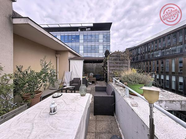 Saint Ouen Sur Seine Quartier Victor Hugo/limite Clichy:5 pièces 91 m2 avec terrasse de 68m² cave et parking !!Au pied du RER C et de la ligne 14
