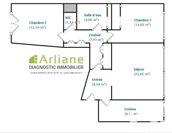 Appartement à vendre 3 pièces 83 m² Paris 16