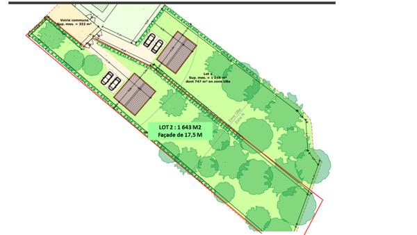 Terrain  1643 m2 viabilisé en zone non inondable