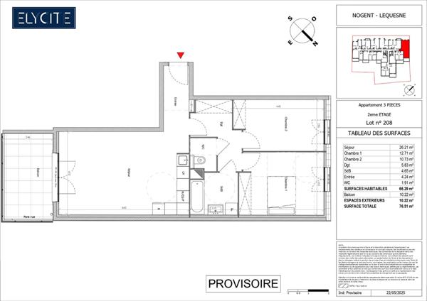 Appartement Nogent Sur Marne 3 pièce(s) 66.29 m2
