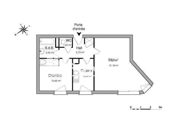 Location Appartement 2 pièces 50.44 m² - 55 BD. DE L'EUROPE Rouen 76100