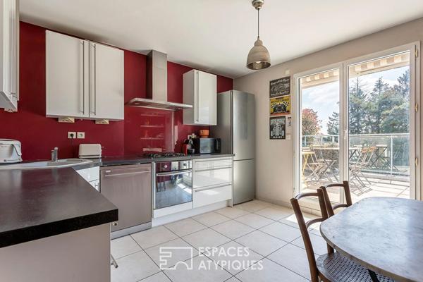 Appartement familial en attique avec terrasse