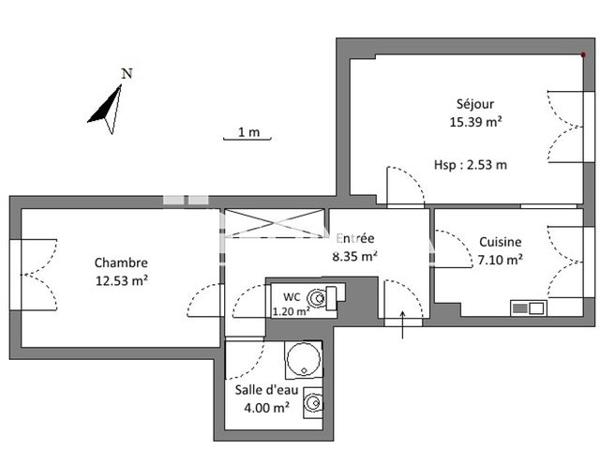 Location Appartement 2 pièces 48.57 m² - 42-44 BLD DE LATTRE DE TASSIGN Haguenau 67500