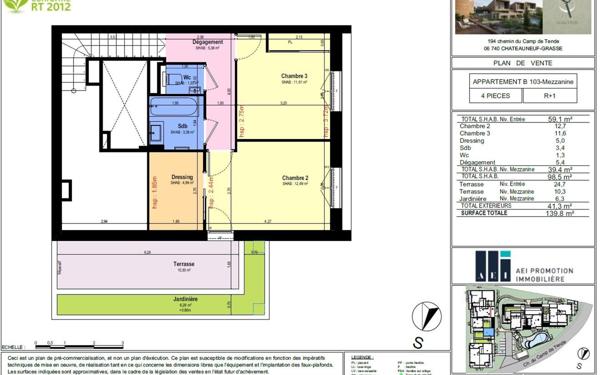 Appartement à vendre    4 pièces • 98,50 m2 Châteauneuf-Grasse