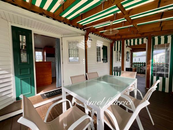 Mobile-Home - 48 m2 + 20 m2 de terrasse - sur parcelle 255 m2 - piscine privée - 5 min plage- SAINT GILLES CROIX DE VIE (85)