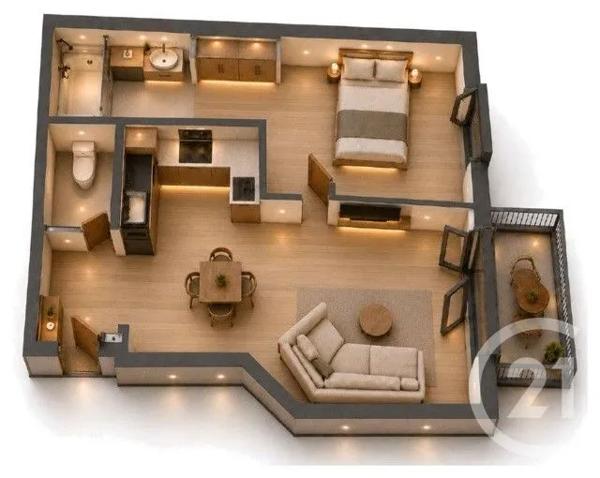 Appartement F3 à vendre  2 pièces - 41,50 m 2   THIAIS  - 94