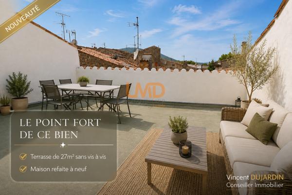Saint Maximin – Maison de ville rénovée – Terrasse 27m2 – Garage