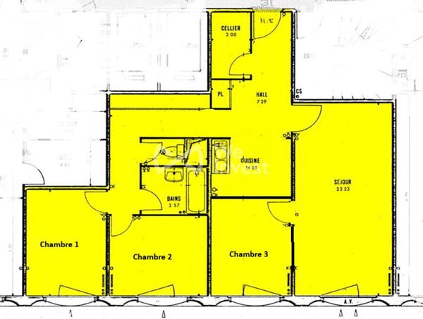 69008 LYON ETATS UNIS VIVIANI COLOCATION CHAMBRE MEUBLEE 10m2 DANS APPARTEMENT T4 76m2