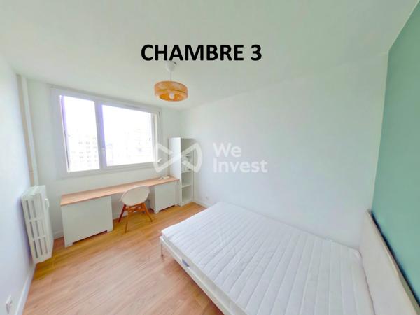 69008 LYON ETATS UNIS VIVIANI COLOCATION CHAMBRE MEUBLEE 10m2 DANS APPARTEMENT T4 76m2