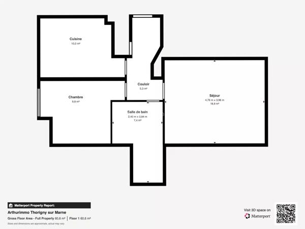 Vente                                                      Appartement
                        
                     2 pièces                      50 m2                     à Thorigny-sur-Marne