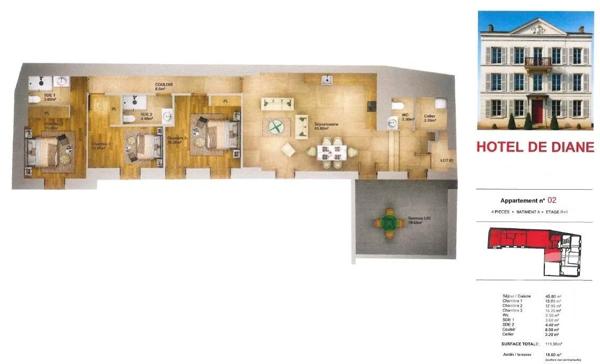 Appartement F4 à vendre  4 pièces - 111,90 m 2   ANET  - 28