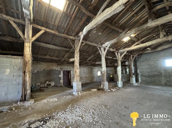 Maison de plain-pied au milieu de son jardin arboré d'arbres fruitiers avec grange de 346 m2