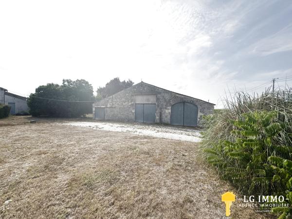 Maison de plain-pied au milieu de son jardin arboré d'arbres fruitiers avec grange de 346 m2