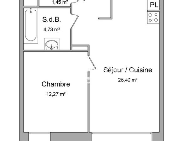 Location Appartement 2 pièces 44.85 m² - AVENUE DES MARRONNIERS Seclin 59113
