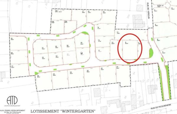 Terrain viabilisé MERXHEIM 587m²