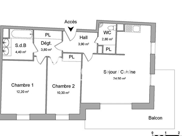 Location Appartement 3 pièces 61.9 m² - RUE ROGER SALENGRO Ronchin 59790