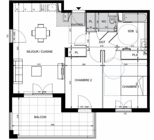 Appartement à vendre 3 pièces 63 m² Vallauris