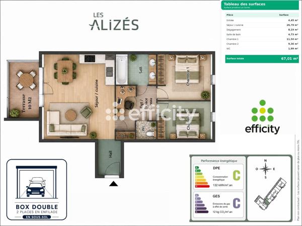 Appartement 3 pièces - 67 m² Exclusivité