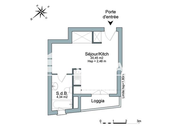 Location Studio 24.79 m² - 16 AVENUE PIERRE MASSE Pau 64000