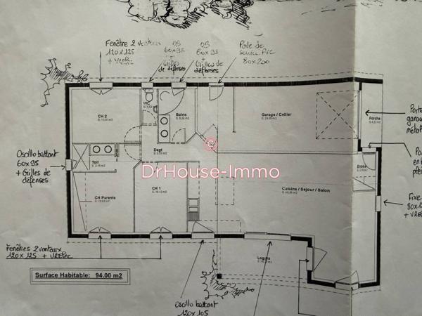 Maison à vendre 5 pièces de 94 m²
