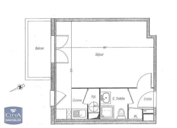 Appartement à louer 1 pièce 30.9m²