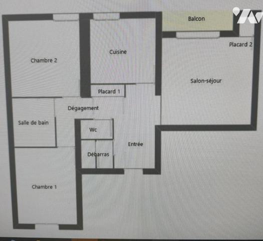 Place Bichon - 3 pièces - 2 chambres - Balcon - Garage - Cave