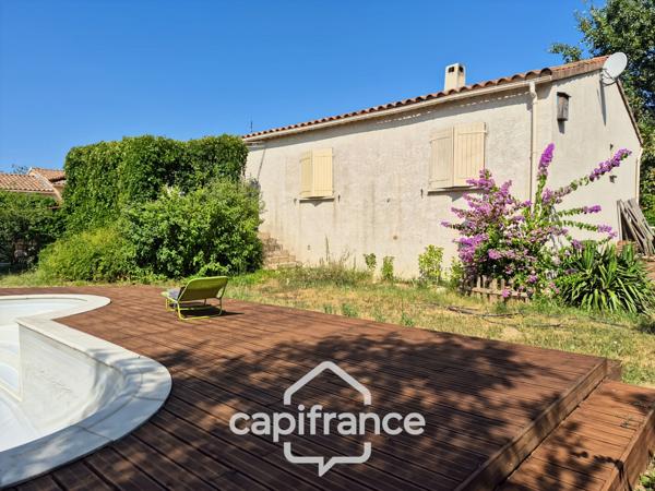 Maison à vendre 4 pièces ROQUEMAURE (30)-107m²-terrain 1540m² avec piscine et grand garage