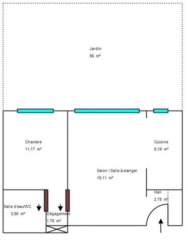 NICE BRANCOLAR - T2 REZ-DE-JARDIN - JARDIN PRIVATIF 55M²
