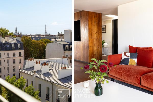 Appartement d’architecte au dernier étage, vue ciel