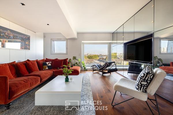 Appartement d’architecte au dernier étage, vue ciel