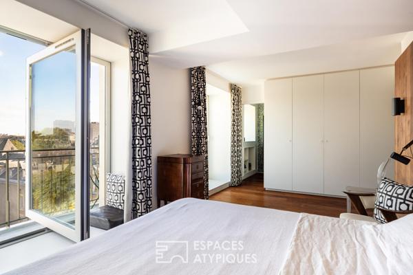 Appartement d’architecte au dernier étage, vue ciel