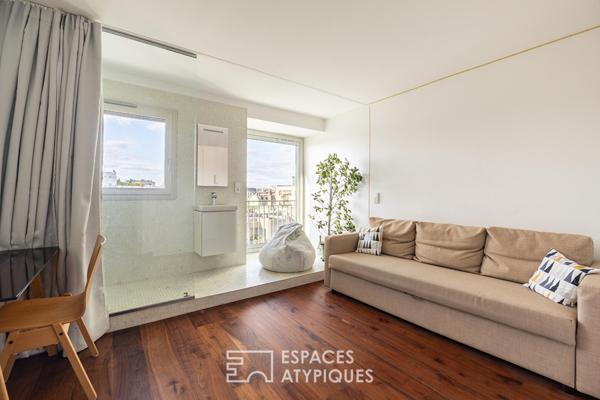 Appartement d’architecte au dernier étage, vue ciel