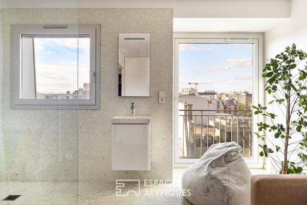 Appartement d’architecte au dernier étage, vue ciel