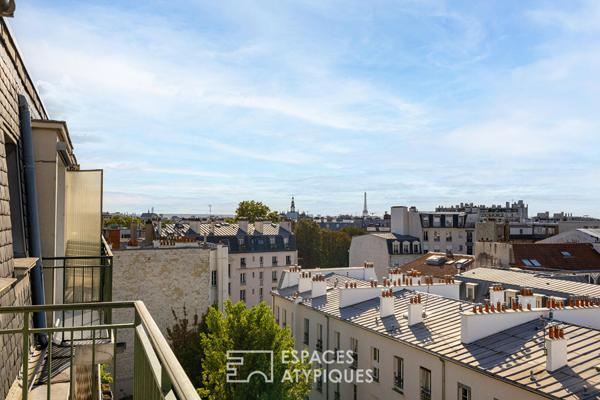 Appartement d’architecte au dernier étage, vue ciel