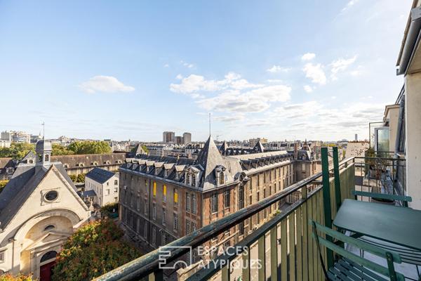 Appartement d’architecte au dernier étage, vue ciel