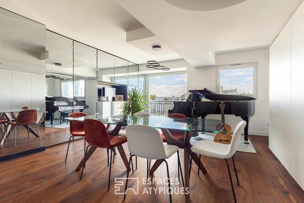Appartement d’architecte au dernier étage, vue ciel