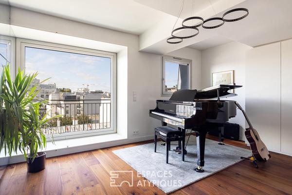 Appartement d’architecte au dernier étage, vue ciel