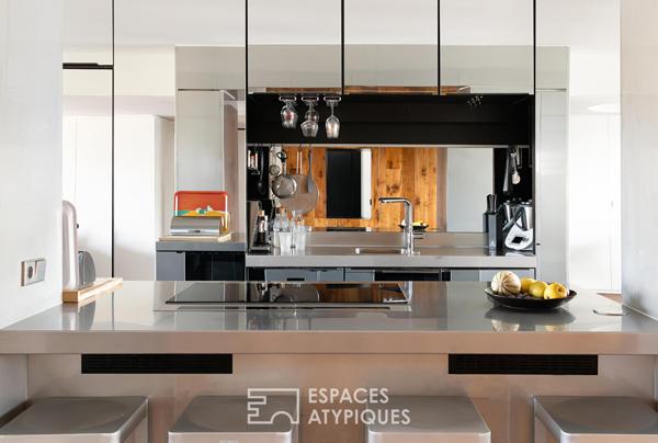 Appartement d’architecte au dernier étage, vue ciel