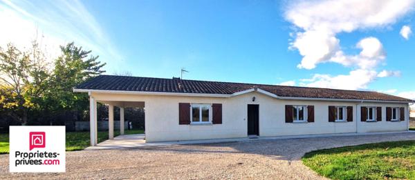 Maison  de plain-pied - 160 m2 - 6 chambres  - Garage double - Terrain 2400 m2 au calme