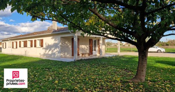 Maison  de plain-pied - 160 m2 - 6 chambres  - Garage double - Terrain 2400 m2 au calme
