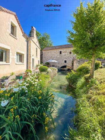 Propriete à vendre 6 pièces proche de MONTCUQ (46), moulin et dépendances sur terrain de 1,67 ha