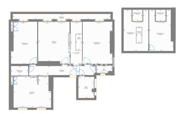 Duplex familial de 130m² avec extérieurs