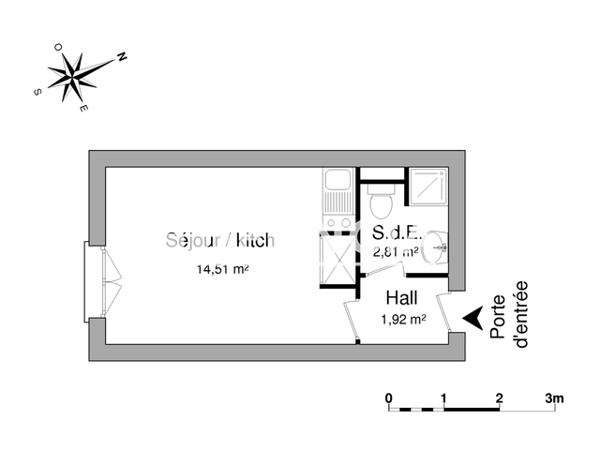 Location Studio 19.24 m² - AMPHI La Roche Sur Yon 85000