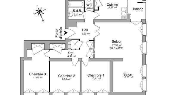 Location Appartement 5 pièces 84.06 m² - Pierrelatte 26700