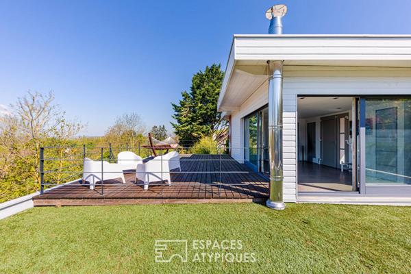 A Presles : Maison d’architecte baignée de lumière, avec piscine et vue sur la vallée