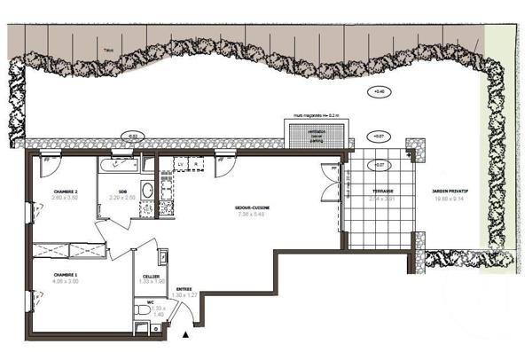 Appartement F3 à vendre  3 pièces - 64,53 m2 THONON LES BAINS - 74