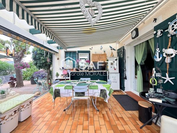 LE BARCARES (66), MAISON T3, DE 56 M2, AVEC MAGNIFIQUE JARDIN, STATIONNEMENTS, 2 MIN DE LA PLAGE