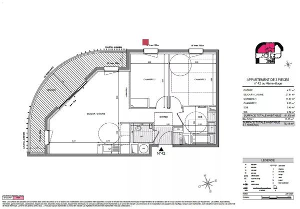 NICE CENTRE – appartement neuf 3 pièces avec balcon 14 m² et parking